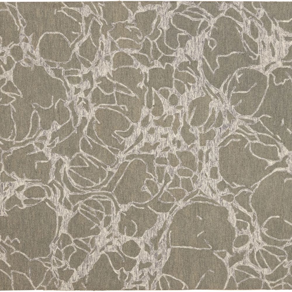 Tapete colección Vani D2005 rectangular de lana y algodón en tono gris crema