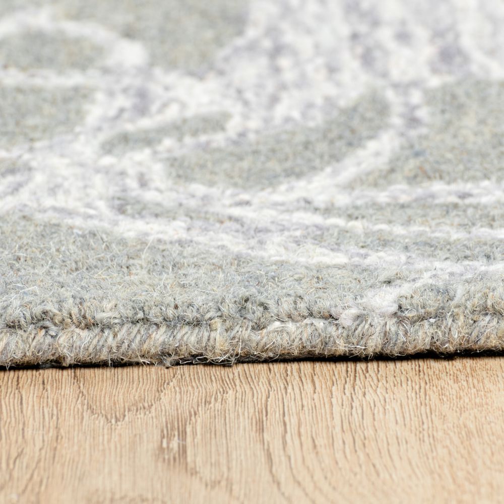Tapete colección Vani D2005 rectangular de lana y algodón en tono gris crema
