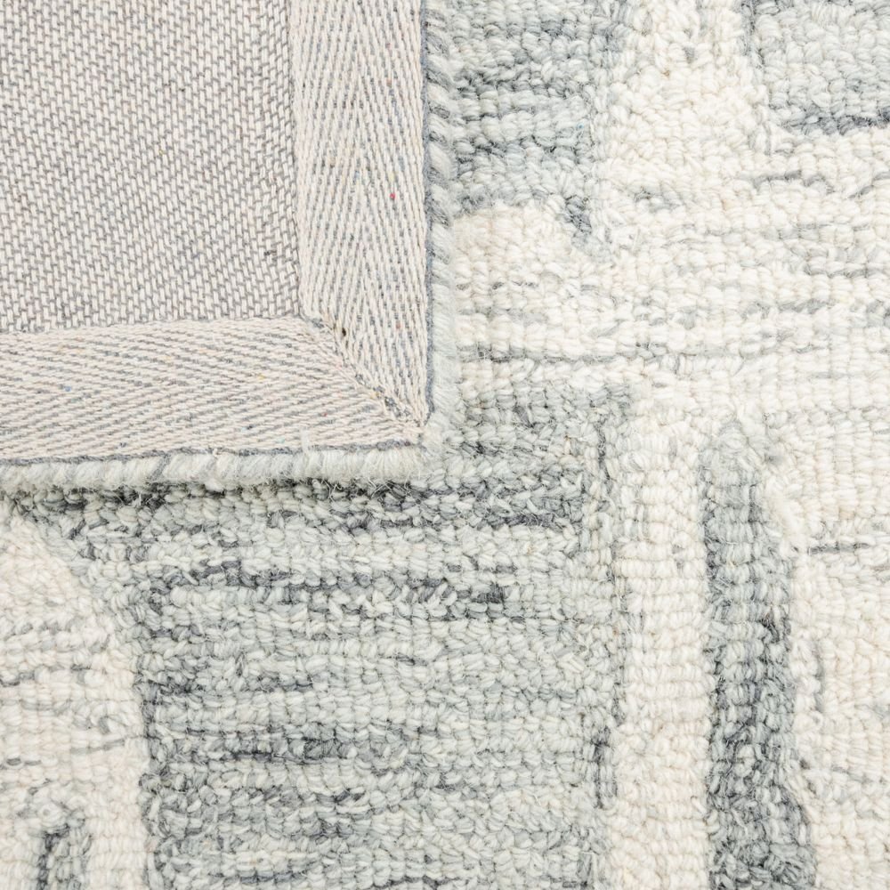 Tapete decorativo Vani D2007 rectangular de lana y algodón en gris y beige