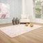 Tapete decorativo colección Vani D2008 rectangular de lana y algodón en rosa crema