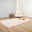 Tapete decorativo colección Vani D2008 rectangular de lana y algodón en rosa crema