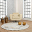 Tapete decorativo colección Zaria T2182 de poliéster pelo corto en tonos gris y crema, rectangular o circular