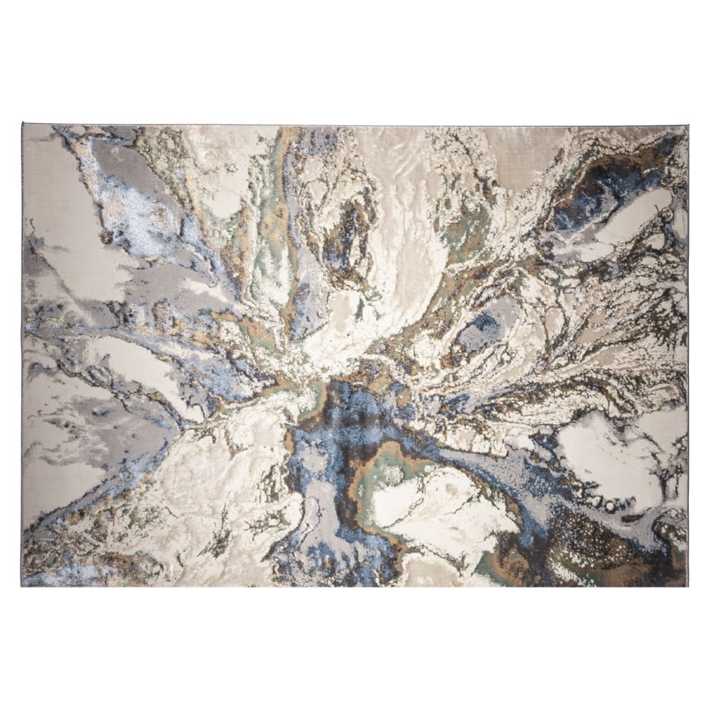 Tapete colección Zaria T2185 rectangular y circular de poliéster pelo corto en tono gris crema