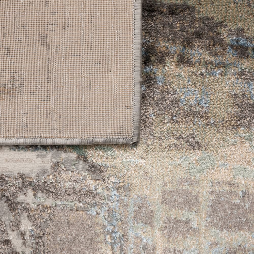 Tapete decorativo colección Zaria T2189 de poliéster en gris crema, rectangular o circular