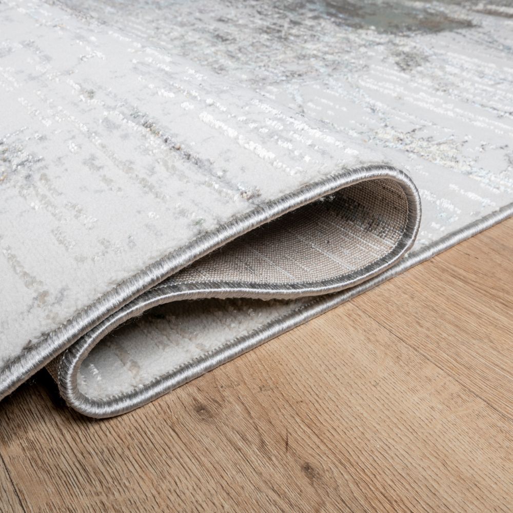 Tapete decorativo colección Zaria T2189 de poliéster en gris crema, rectangular o circular