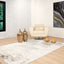 Tapete decorativo colección Zaria T2189 de poliéster en gris crema, rectangular o circular