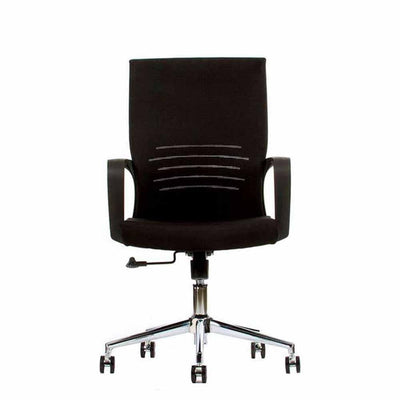 Silla de oficina operativa Techno Active reclinable gris con asiento y respaldo tapizados y base cromada