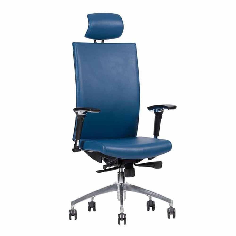 Techno Silla Drive Respaldo Alto Ejecutiva Base Estrella Aluminio Pulido - DRIVE RESPALDO ALTO Genuine Leather - Techno - NOGAL BEAT - Silla para oficina