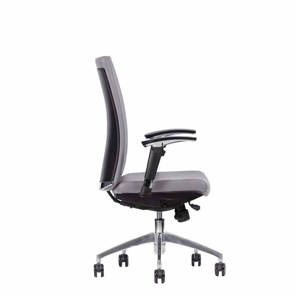 Techno Silla Drive Respaldo Bajo Base Estrella Aluminio Pulido - DRIVE RESPALDO BAJO Genuine Leather - Techno - NOGAL BEAT - Silla para oficina