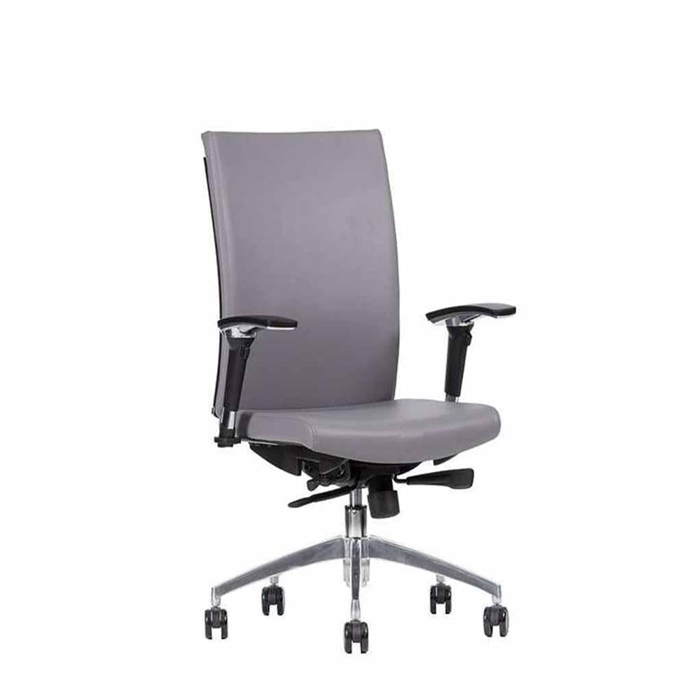 Techno Silla Drive Respaldo Bajo Base Estrella Aluminio Pulido - DRIVE RESPALDO BAJO Genuine Leather - Techno - NOGAL BEAT - Silla para oficina