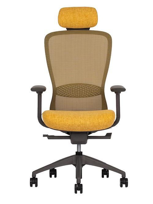 Techno Silla Omega Respaldo Alto Base Estrella Nylon - OMEGA RESPALDO ALTO Genuine Leather Sunshine - Techno - NOGAL BEAT - Silla para oficina