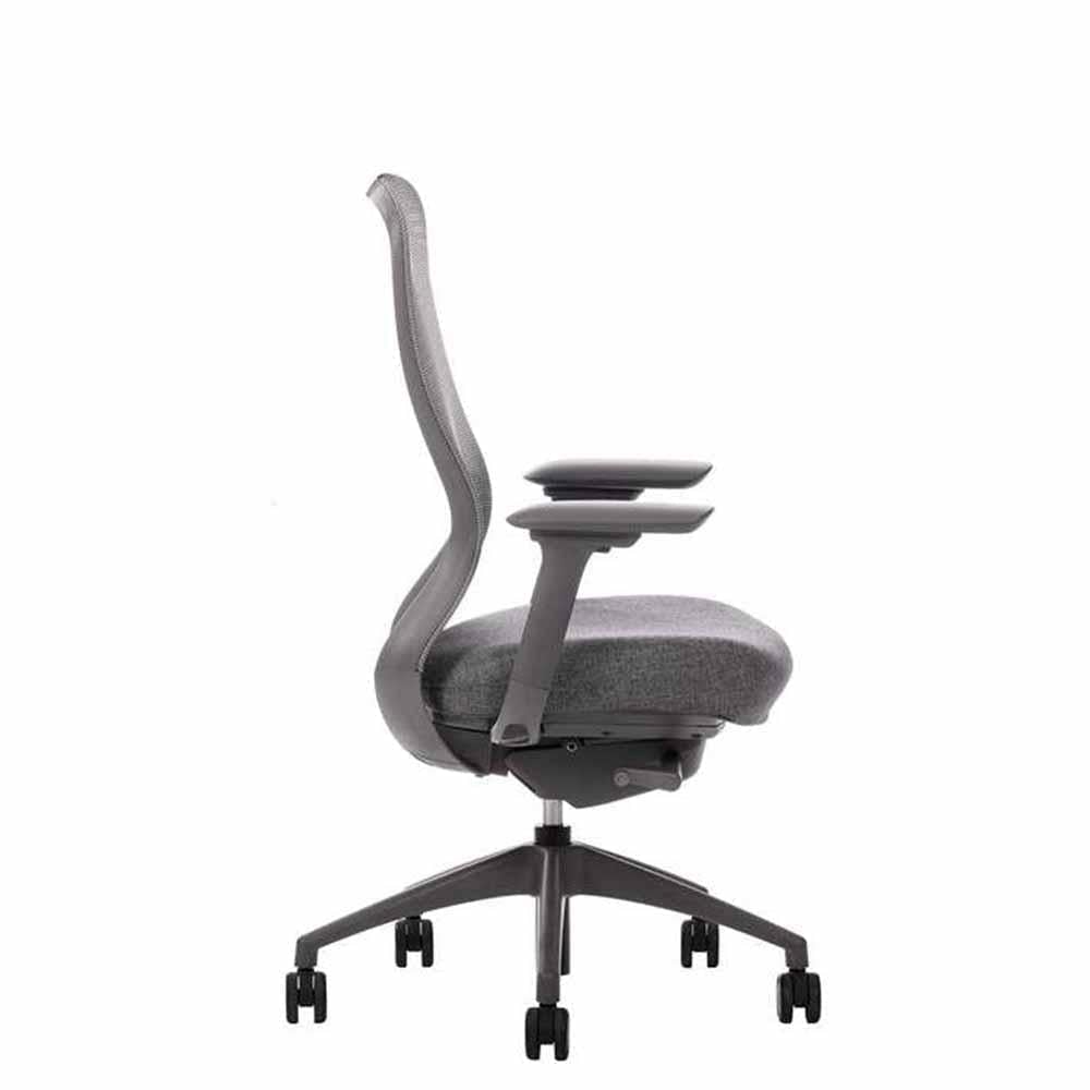 Techno Silla Omega Respaldo Bajo Base Estrella Nylon - OMEGA RESPALDO BAJO Genuine Leather Storm - Techno - NOGAL BEAT - Silla para oficina