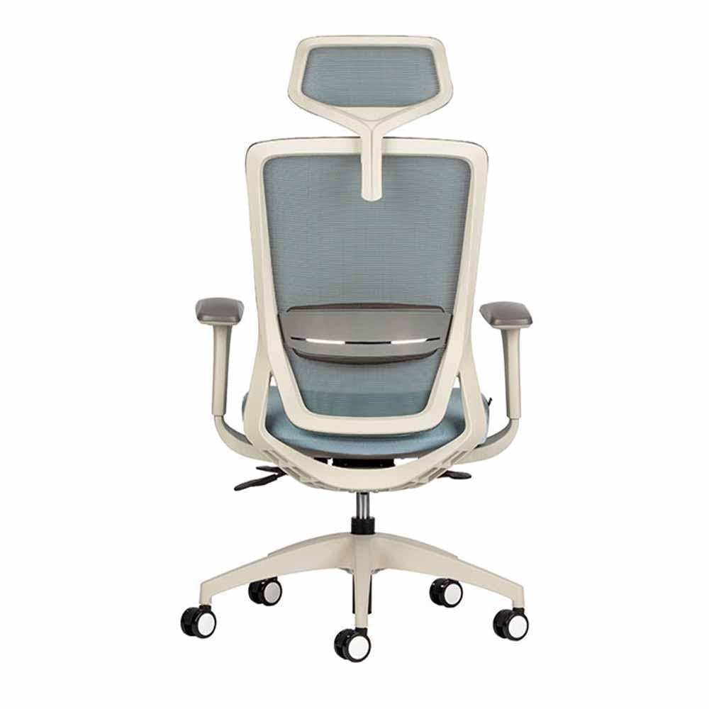 Techno Silla Soul White Respaldo Alto Malla Sensemesh Base Estrella Nylon - SOUL WHITE RESPALDO ALTO Genuine Leather Ocean - Techno - NOGAL BEAT - Sillas para oficina