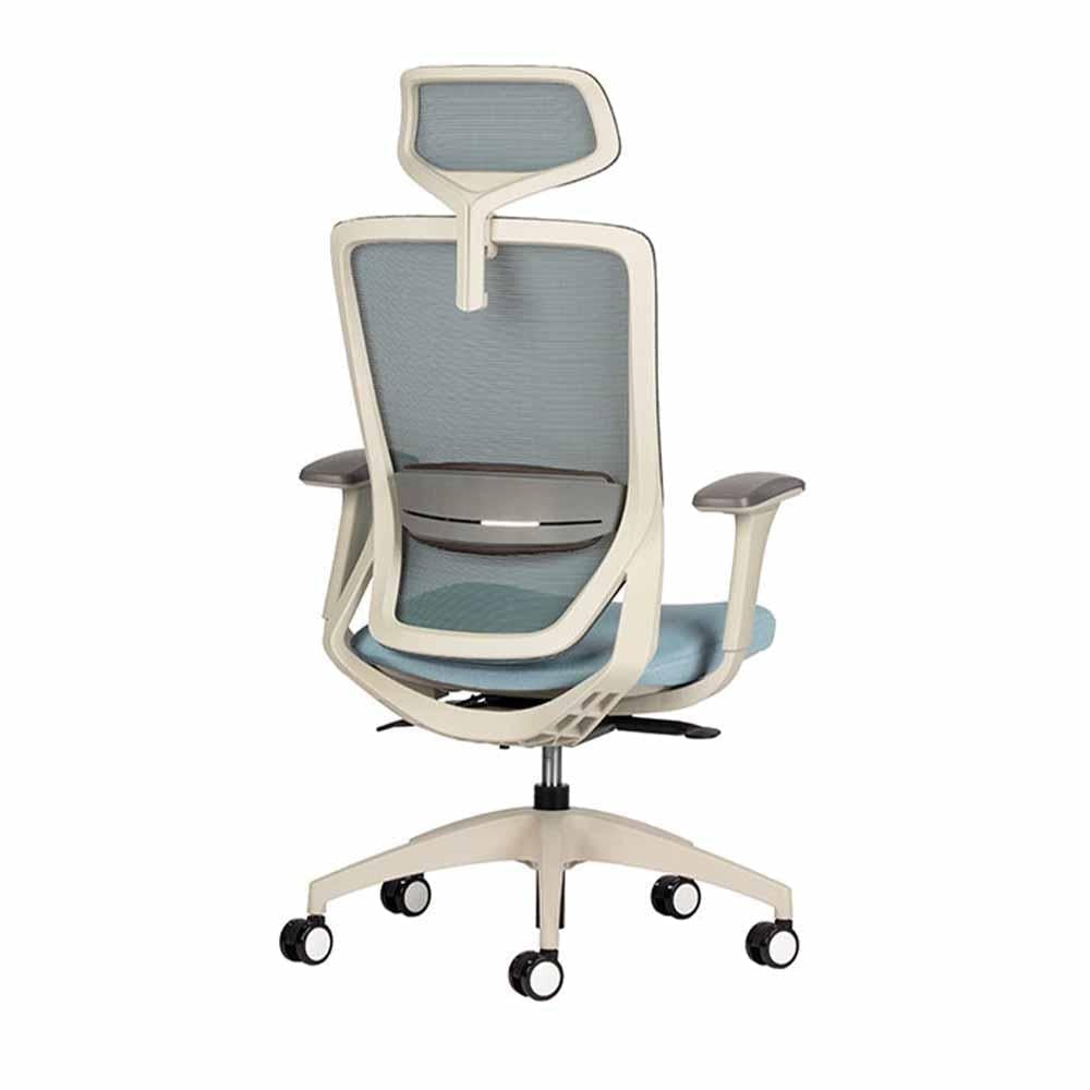 Techno Silla Soul White Respaldo Alto Malla Sensemesh Base Estrella Nylon - SOUL WHITE RESPALDO ALTO Genuine Leather Ocean - Techno - NOGAL BEAT - Sillas para oficina