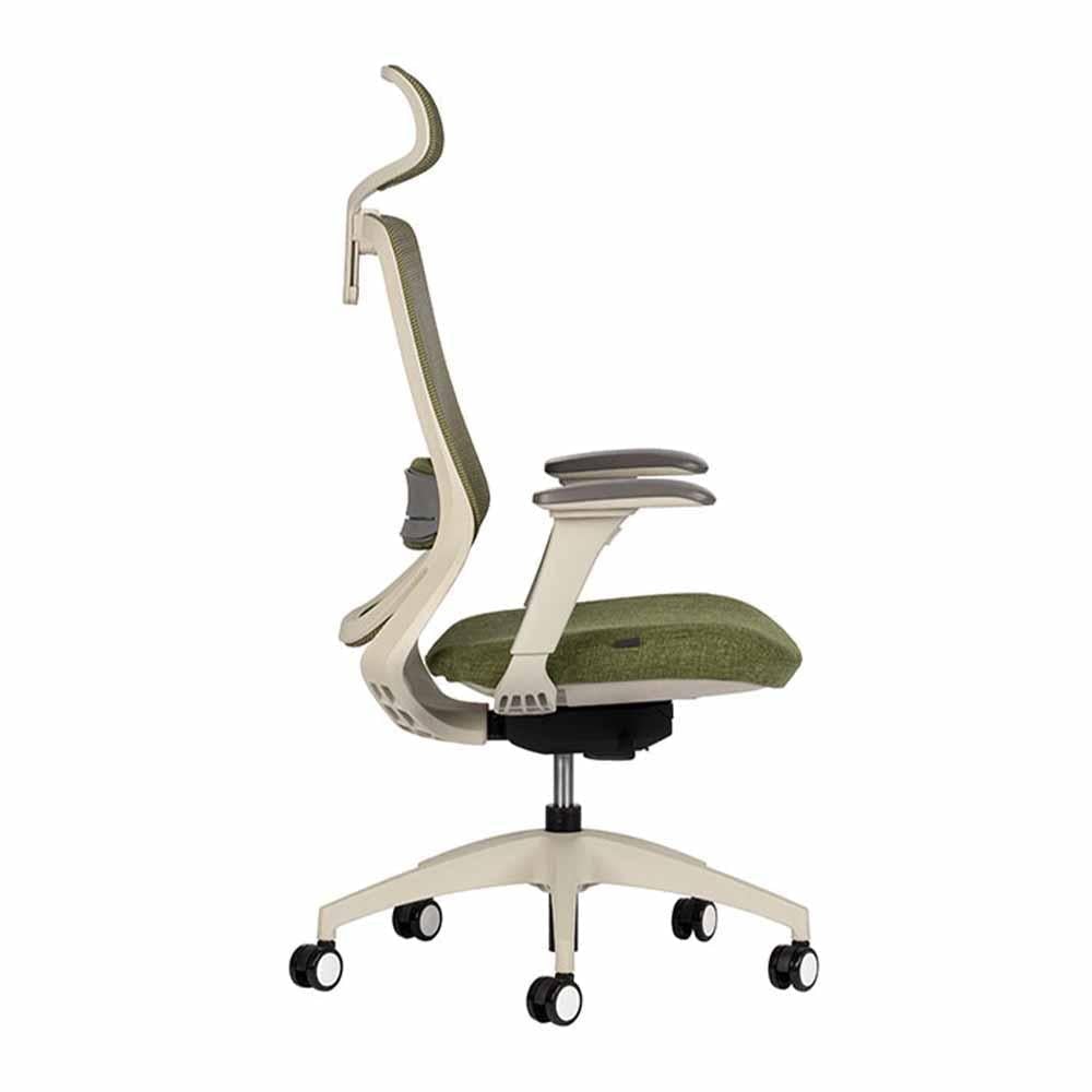 Techno Silla Soul White Respaldo Alto Malla Sensemesh Base Estrella Nylon - SOUL WHITE RESPALDO ALTO Genuine Leather Lime - Techno - NOGAL BEAT - Sillas para oficina