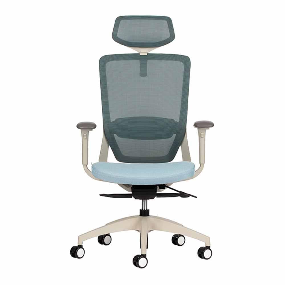 Techno Silla Soul White Respaldo Alto Malla Sensemesh Base Estrella Nylon - SOUL WHITE RESPALDO ALTO Genuine Leather Ocean - Techno - NOGAL BEAT - Sillas para oficina