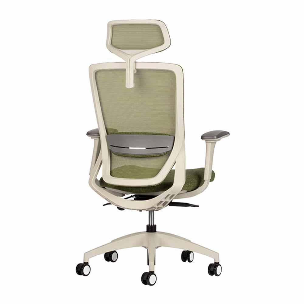 Techno Silla Soul White Respaldo Alto Malla Sensemesh Base Estrella Nylon - SOUL WHITE RESPALDO ALTO Genuine Leather Lime - Techno - NOGAL BEAT - Sillas para oficina