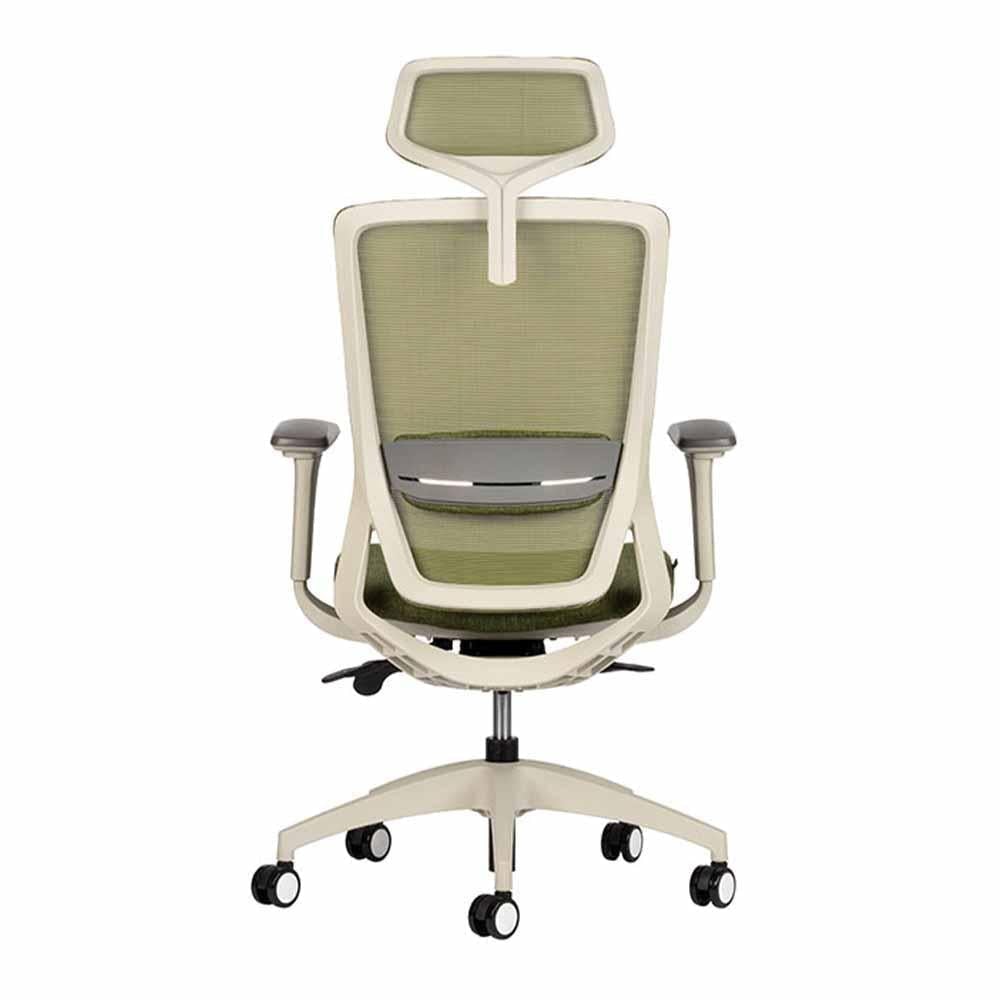 Techno Silla Soul White Respaldo Alto Malla Sensemesh Base Estrella Nylon - SOUL WHITE RESPALDO ALTO Genuine Leather Lime - Techno - NOGAL BEAT - Sillas para oficina