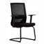 Silla de visita TECHNO VISION GRAY tapizada con soporte lumbar, descansabrazos fijos y base de trineo cromada