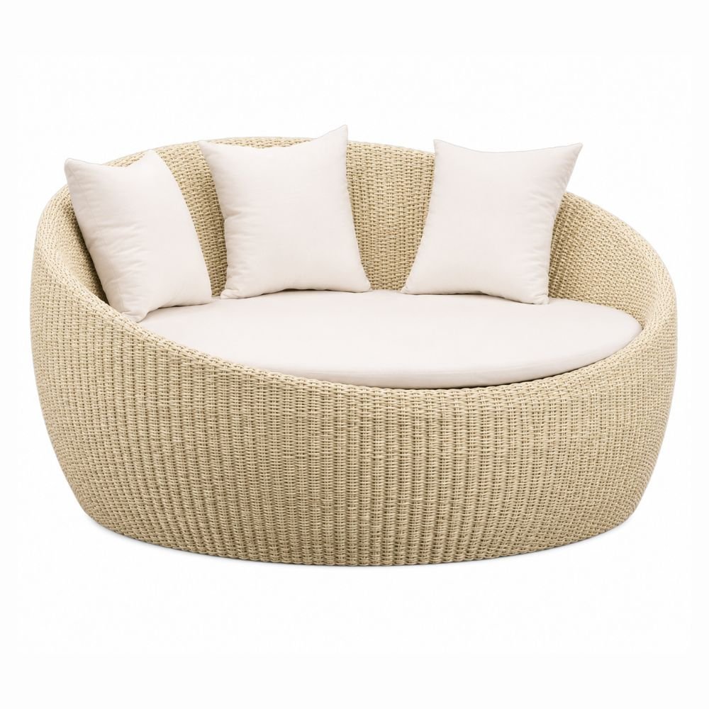 Tumbona de Intemperie para Zona de Alberca - NOGAL BEAT CLAM - Varios Colores - Aluminio y Polyrattan - TUMBONA CLAM Ivory - CAMCO - NOGAL BEAT - Camastro