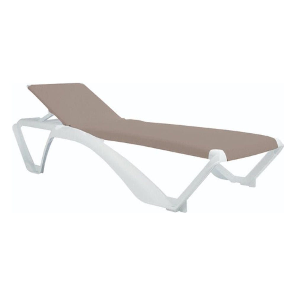 Tumbona para Áreas de Exterior y Terrazas con Alberca 4 Posiciones - RESOL ACQUA - Varios Colores - Aluminio con Textilene y Apilable Protección UV - 3206 - Resol - NOGAL BEAT - Camastro