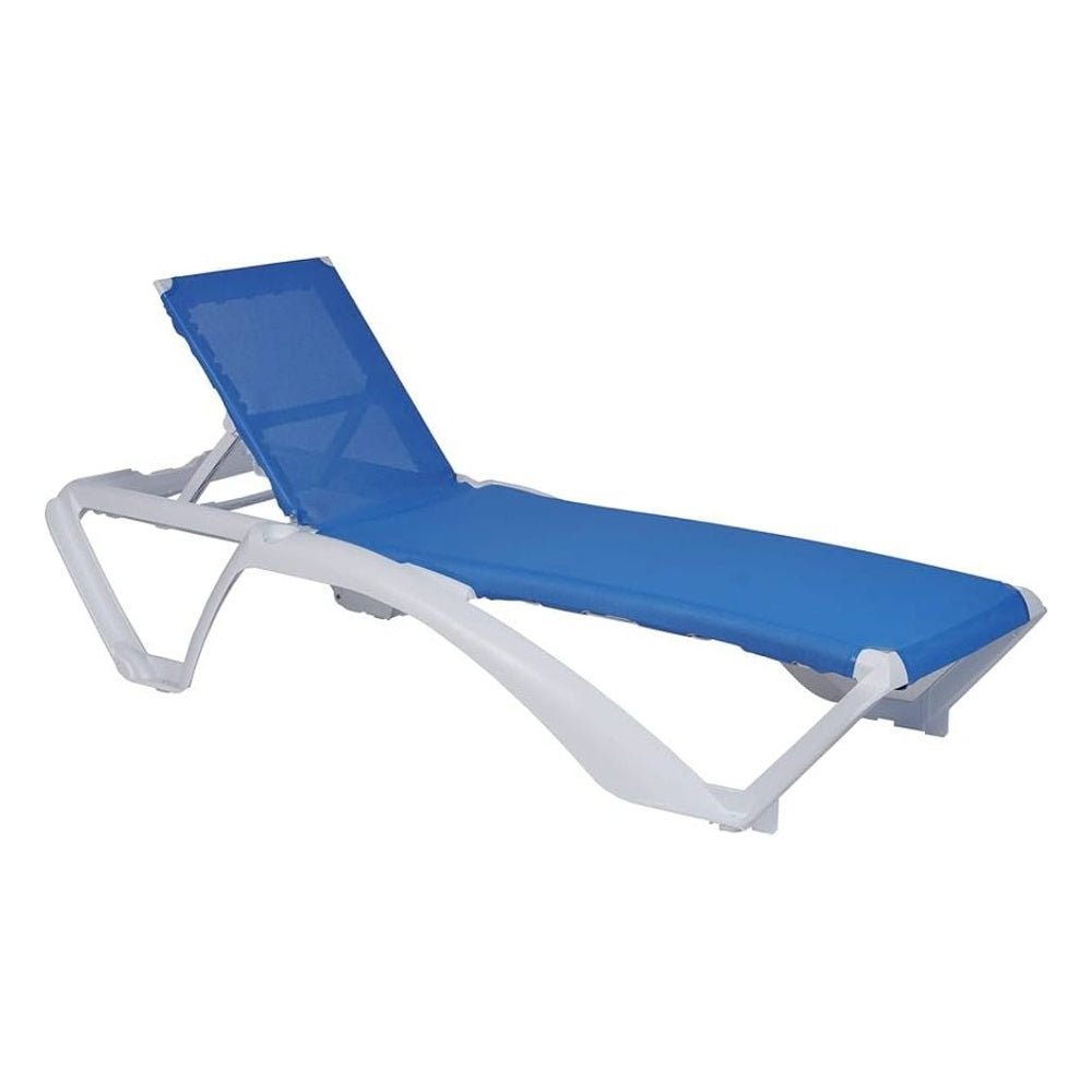 Tumbona para Áreas de Exterior y Terrazas con Alberca 4 Posiciones - RESOL ACQUA - Varios Colores - Aluminio con Textilene y Apilable Protección UV - 3207 - Resol - NOGAL BEAT - Camastro