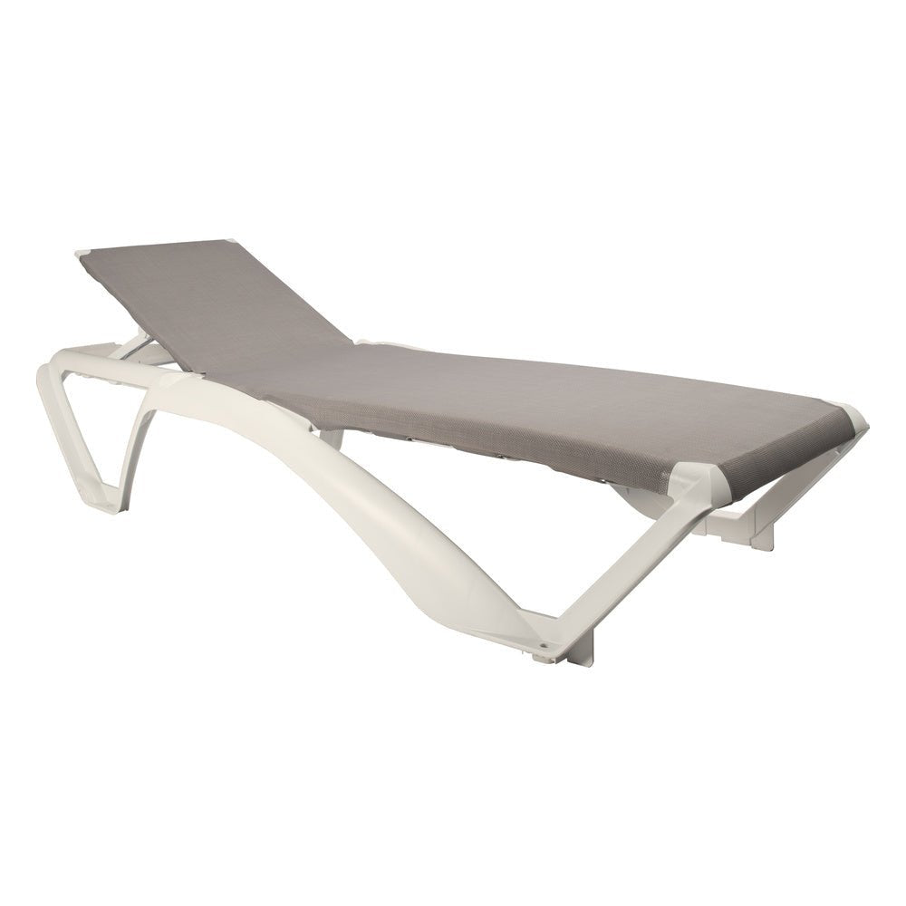 Tumbona para Áreas de Exterior y Terrazas con Alberca Reclinable - RESOL MARINA CLUB - Varios Colores - Protección UV Ruedas Traseras y Tacos Antideslizantes - 5579 - Resol - NOGAL BEAT - Camastro