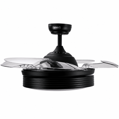 Ventilador Decorativo de Techo para Sala de Juntas - MASTERFAN VOLARE 42 - Negro - 4 Aspas Desplegables Áreas Grandes - VOLARE 42 - Masterfan - NOGAL BEAT - Ventilador Decorativo